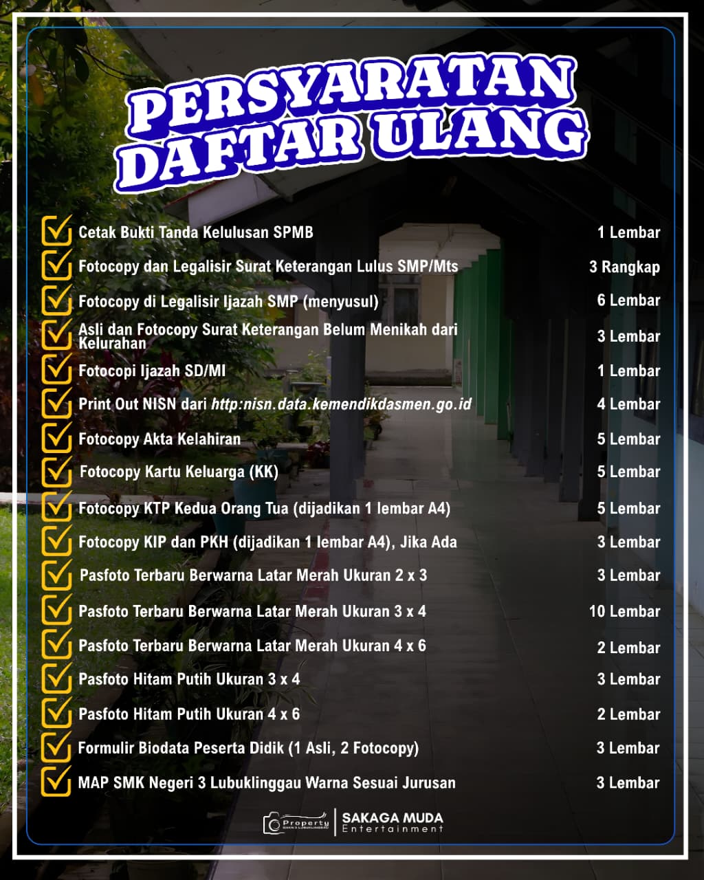 Persyaratan Daftar Ulang